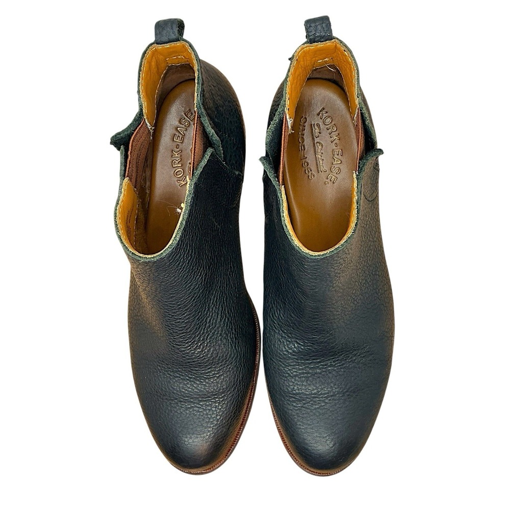 Kork-Ease Velma Women's 8 Black Leather Chelsea Ankle Boots Low Heel - Picture 4 of 12